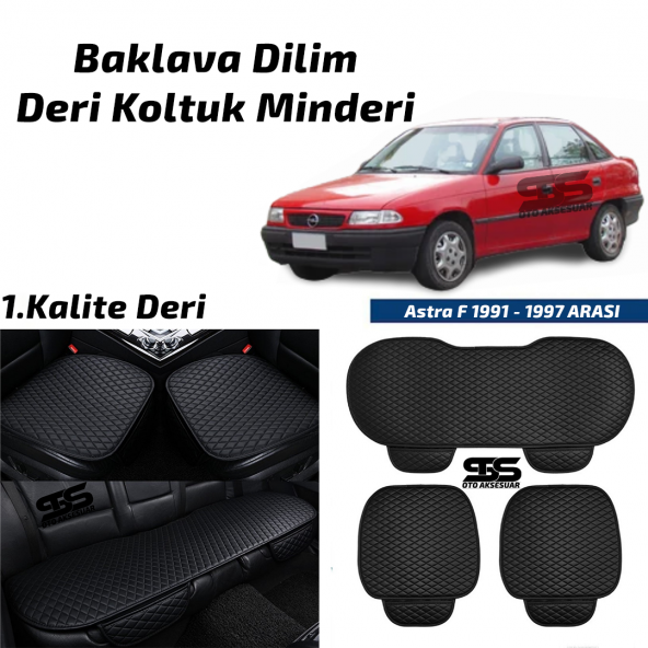 Opel Astra F 1991-1997 Arası Siyah Deri Oto Koltuk Minderi