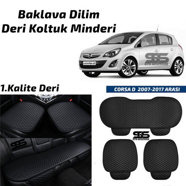 Opel Corsa D 2007-2017 Siyah Deri Oto Koltuk Minderi