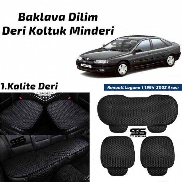 Renault Laguna 1 1994-2002 Arası Siyah Deri Oto Koltuk Minderi ürün görseli 1