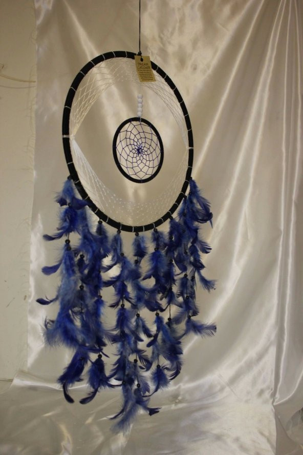 Dream Catcher Düş Kapanı El İşi Hand Made Rüya Kapanı Mavi Büyük