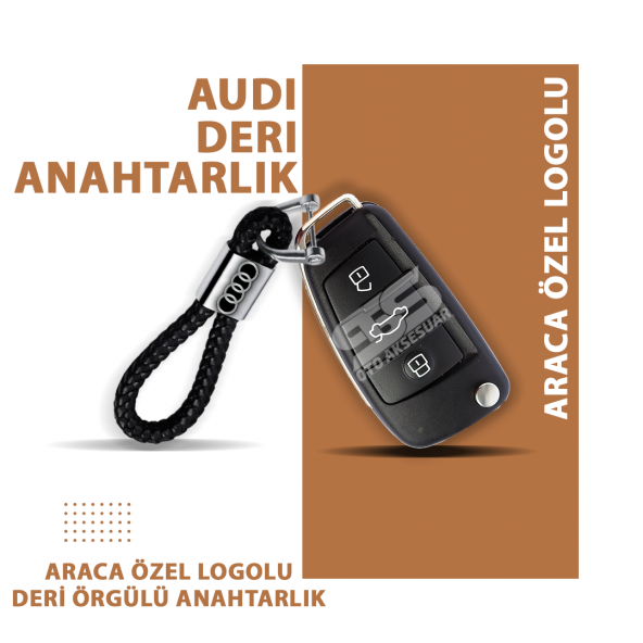 Audi Gerçek Deri Örgü Anahtarlık