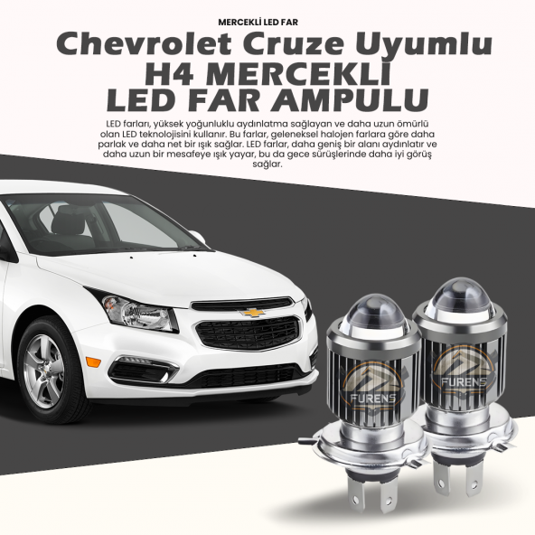 Chevrolet Cruze Mercek Led Xenon Şimşek Etkili Oto Ampul Çift Renk