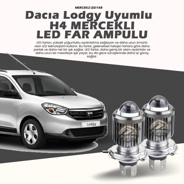 Dacia Lodgy Için Uyumlu Şimşek Etkili Mercek Led Xenon Oto Ampulu Çift Renk