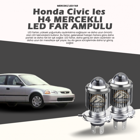 Honda Civic İes Mercek Led Xenon Uzun - Kısa Çift Renk