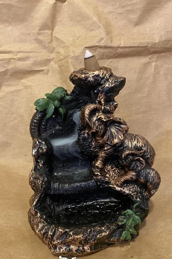 Geri Akış Tütsülük Taş Fil Objeli Dağ - Resim 3