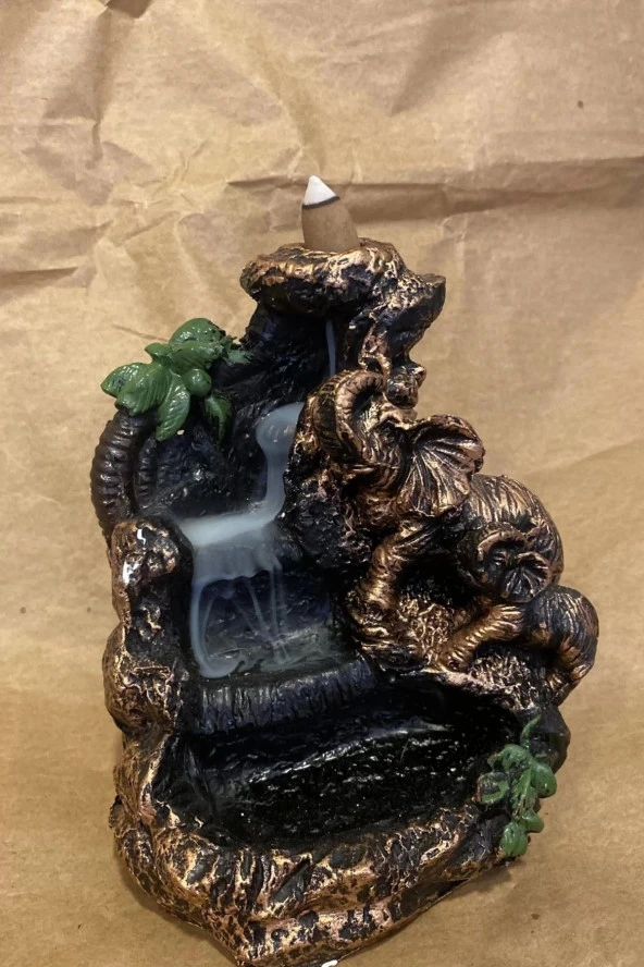 Geri Akış Tütsülük Taş Fil Objeli Dağ - Resim 4