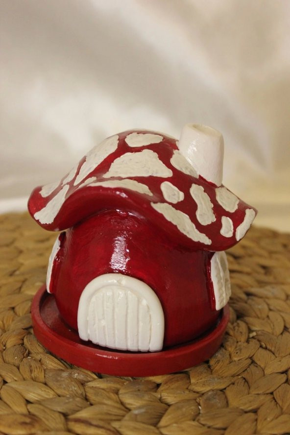 Konik Tütsülük Mantar Hobit Ev Kırmızı - Resim 2