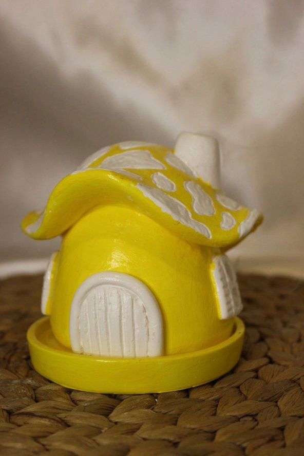 Konik Tütsülük Mantar Hobit Ev Sarı - Resim 3