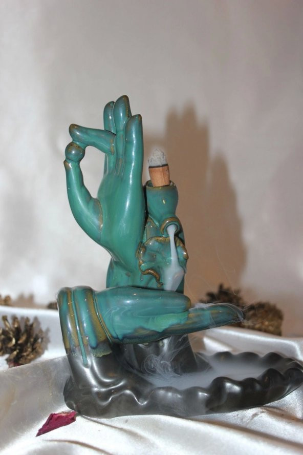 El Temalı Yüzde Yüz Ok Seramik Geri Akış Şelale Tütsülük - Resim 3