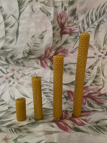 4 lü Düz Balmumu Mum