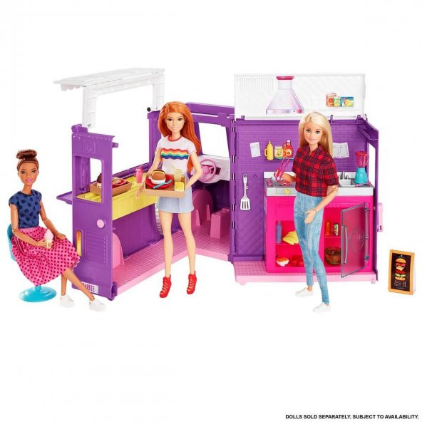 Barbie'nin Yemek Arabası Çok Sayıda Oyun Alanı ve 30'dan Fazla Gerçekçi Oyuncak Figür - 4