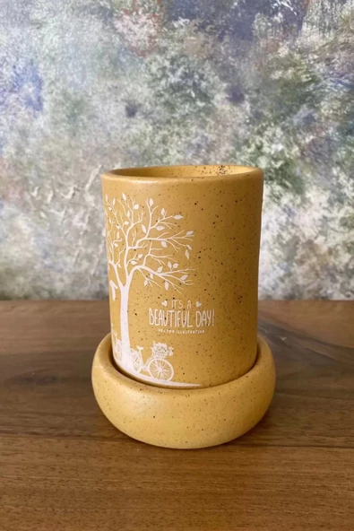 Buhardanlık Sarı Beatiful Day Tabaklı Buhurdanlık - Resim 2