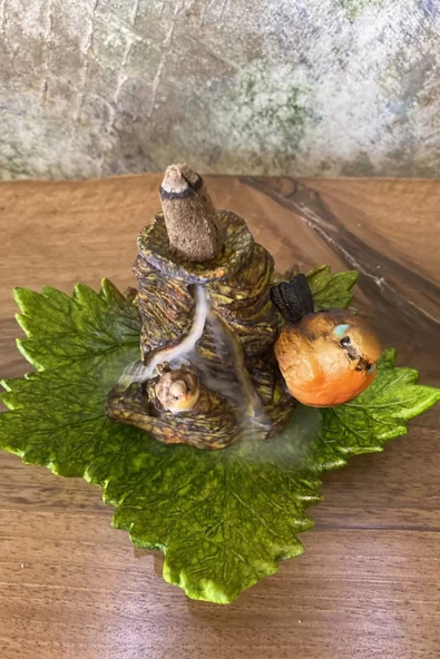 Çınar Yaprağındaki Kuş Temalı Geri Akış Tütsülüğü - Resim 4