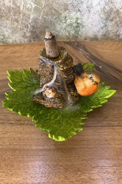 Çınar Yaprağındaki Kuş Temalı Geri Akış Tütsülüğü - Resim 3