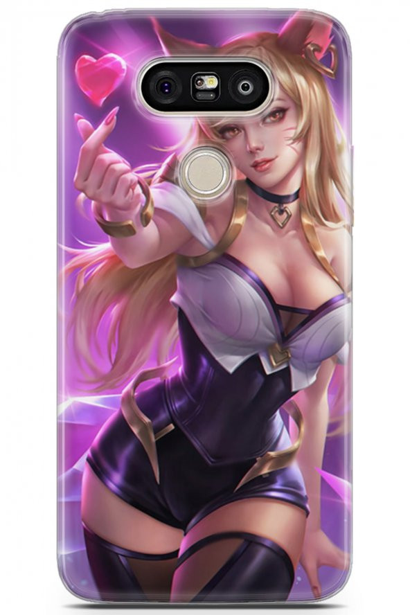 LG G5 Uyumlu Kılıf Anime 04 Kalpli Silikon Kılıf Pembe