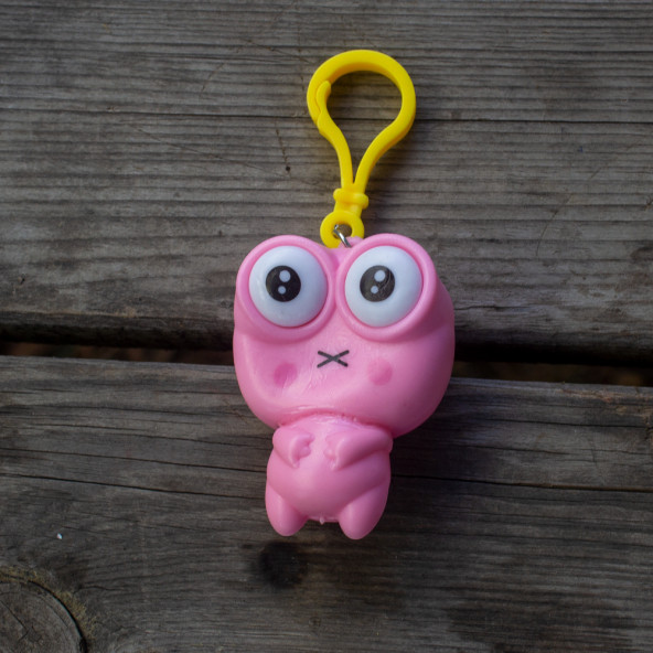 Anahtarlık Sevimli Emoji Göz Anahtarlık Pembe - 2