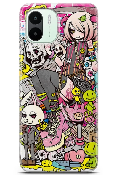 Xiaomi Redmi A1 Uyumlu Kılıf Anime 08 Go For Baskılı Kılıf Fuşya