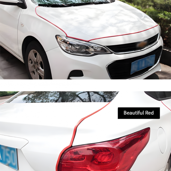 Opel Corsa D Oto Araç Kapı Koruma Fitili 5metre Parlak Kırmızı Renk - Resim 5