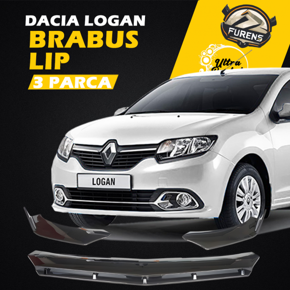 Dacia Logan 2009-2020 Uyumlu Brabus Ön Lip 3 Parça Kanatlı Lip