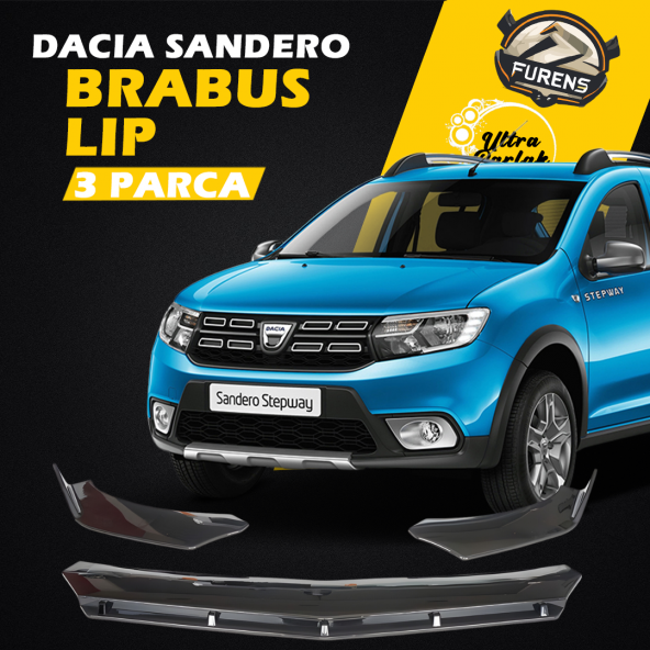 Dacia Sandero 2009-2020 Uyumlu Brabus Ön Lip 3 Parça Kanatlı Lip ürün görseli 1