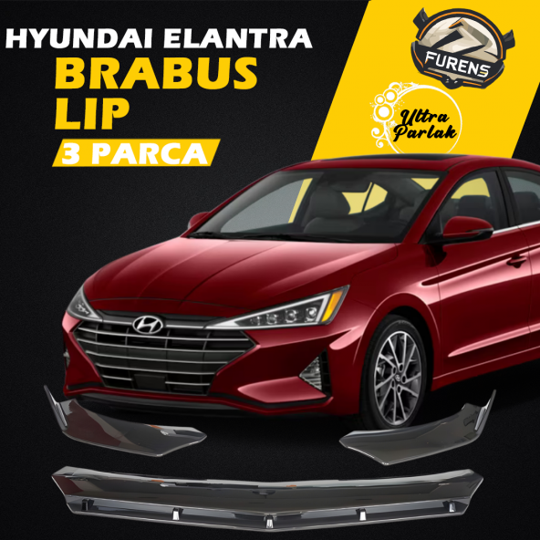 Hyundai Elantra 2020 Uyumlu Brabus Ön Lip 3 Parça Kanatlı Lip ürün görseli 1