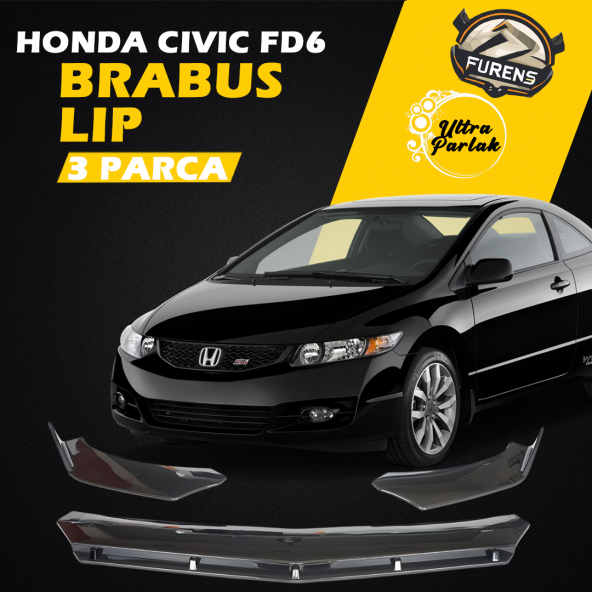 Honda Civic Fd6 Uyumlu Brabus Ön Lip 3 Parça Kanatlı Lip