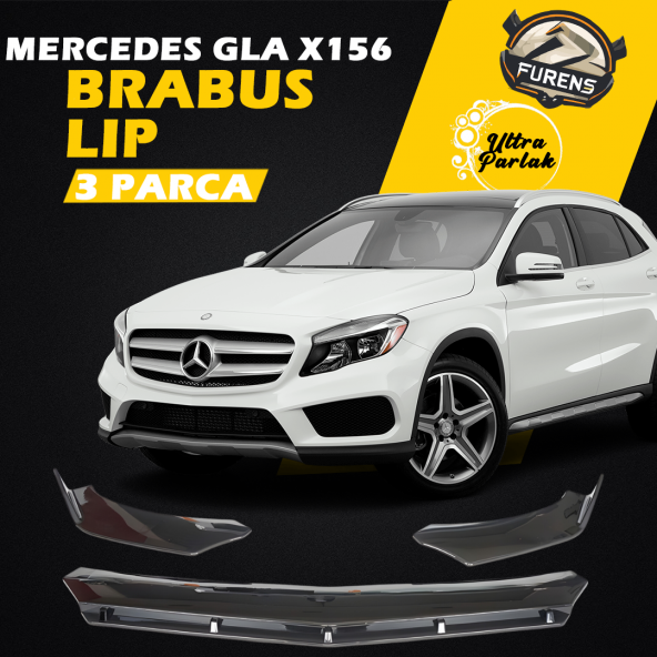Mercedes Benz Gla X156 2014-2019 Uyumlu Brabus Ön Lip 3 Parça Kanatlı Lip