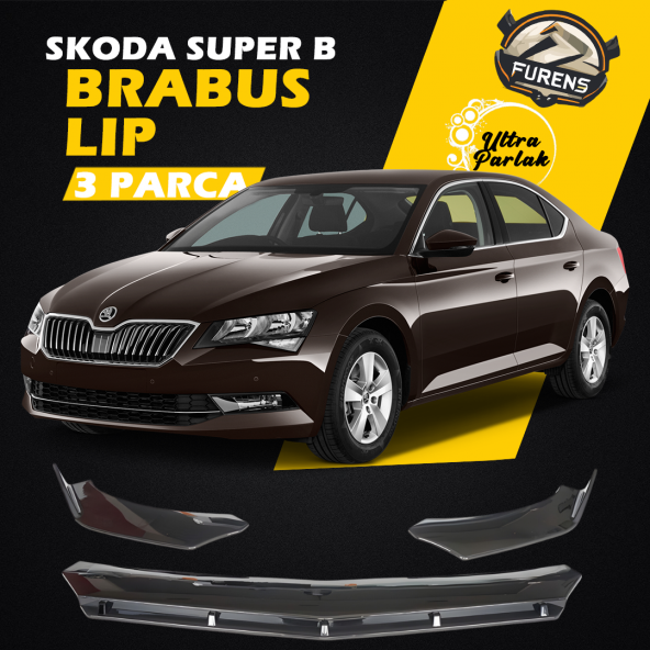 Skoda Superb Mk3 2015-2021 Uyumlu Brabus Ön Lip 3 Parça Kanatlı Lip