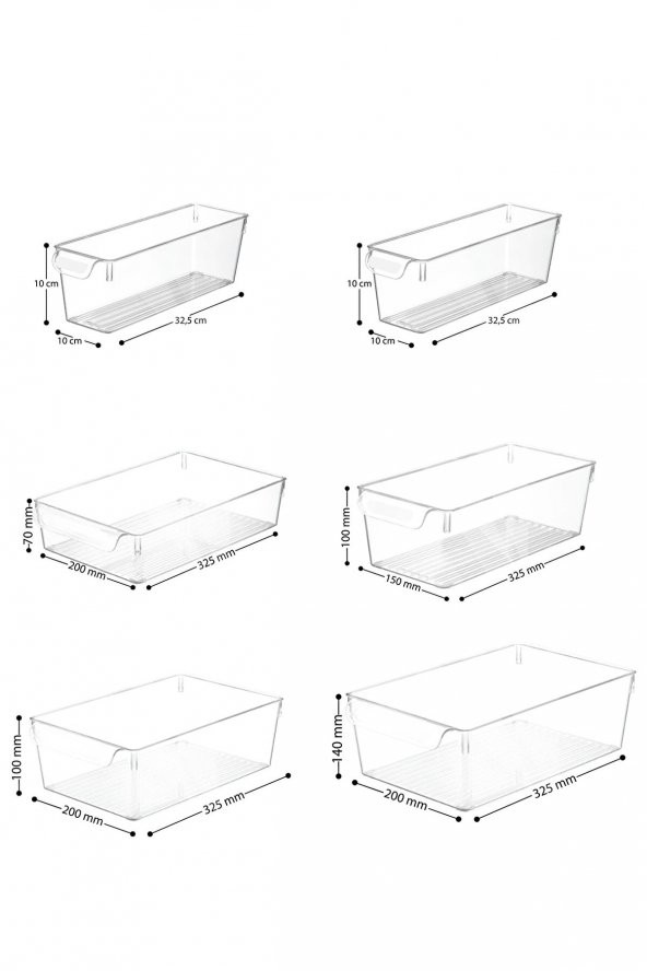 6lı Set Buzdolabı & Dolap Içi Düzenleyici, Organizer Kutu