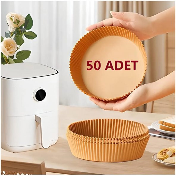 Akkoyunlu Home 50 Adet Airfryer Pişirme Kağıdı Hava Fritözü Yağsız Tefal Kumtel Kağıt