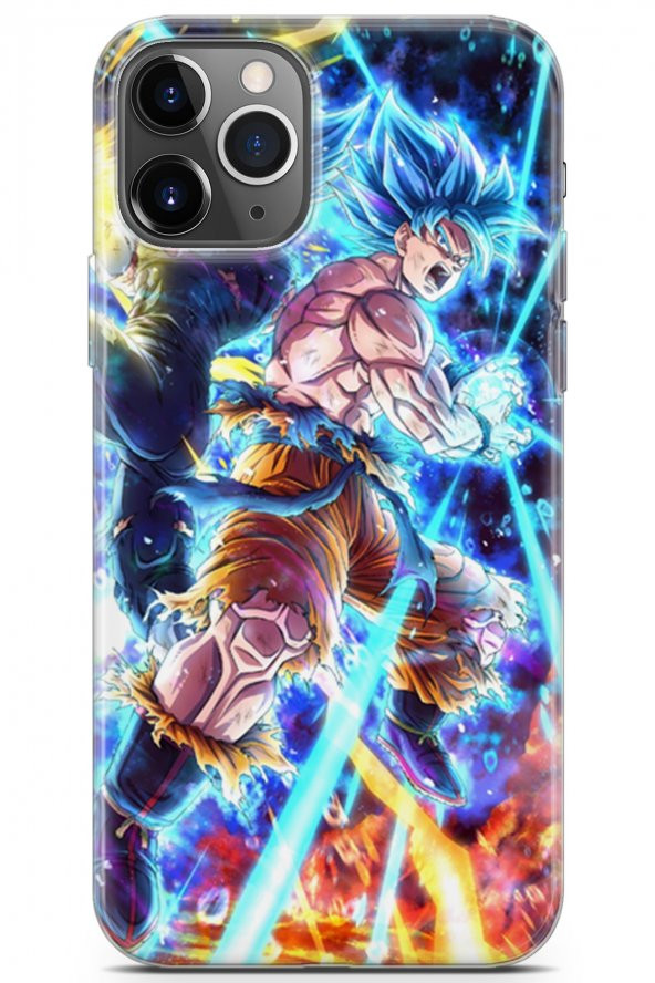 Apple iPhone 11 Pro Uyumlu Kılıf Supers 11 Dragon Ball Anime 4K Baskılı Kılıf Mavi
