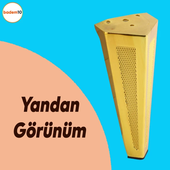 Ovit Koltuk Baza Puf Sehpa Tv Ünite Masa Mobilya Ayağı Ayakları Metal Ayakları 14 Cm Altın - 4