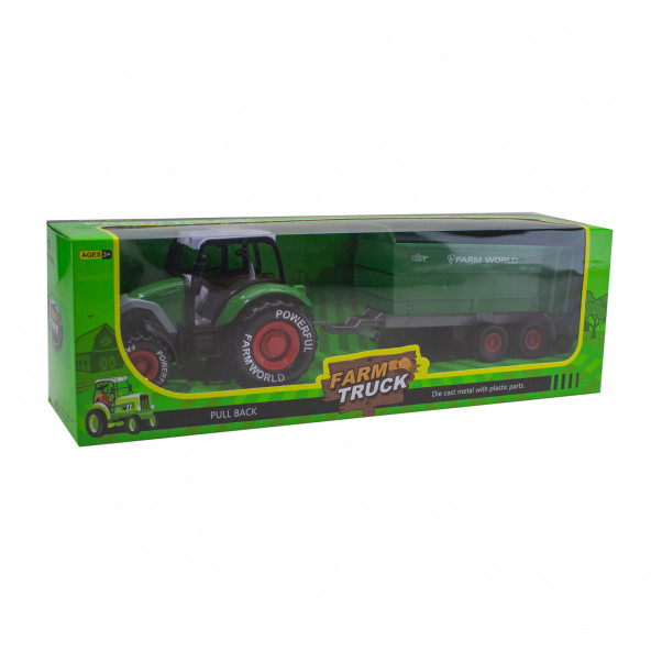 Oyuncak Traktör Römorklu Model Traktör Çek Bırak 30 Cm - 2