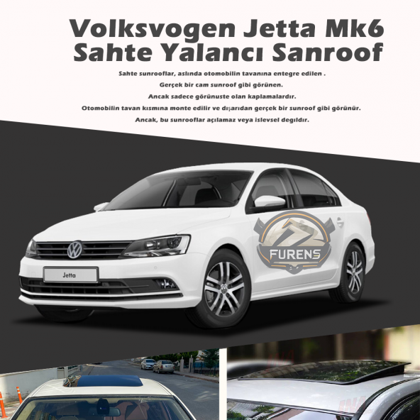 Wv Jetta mk6 Parlak Siyah Yalancı Çakma Sahte Sunroof ürün görseli 1