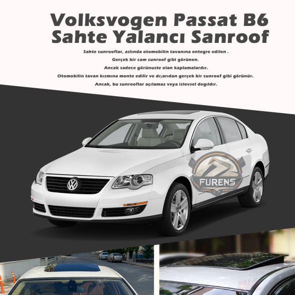 Wv Passat B6 Parlak Siyah Yalancı Çakma Sahte Sunroof ürün görseli 1
