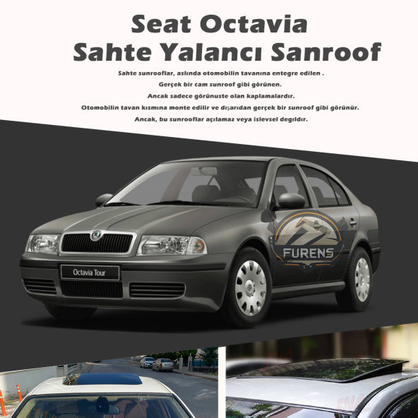 Skoda Octavia Parlak Siyah Yalancı Çakma Sahte Sunroof ürün görseli 1