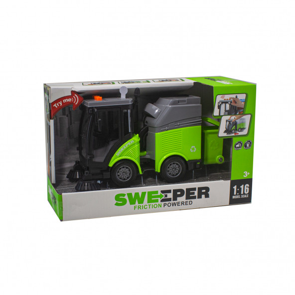 1/16 Ölçek Oyuncak Çöp Temizleme Kamyonu Işıklı Sesli - 2