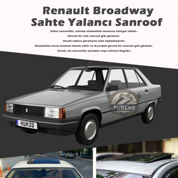 Renault Broadway Parlak Siyah Yalancı Çakma Sahte Sunroof ürün görseli 1