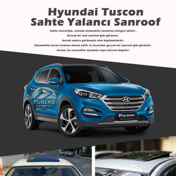 Hyundai Tuscon Parlak Siyah Yalancı Çakma Sahte Sunroof ürün görseli 1