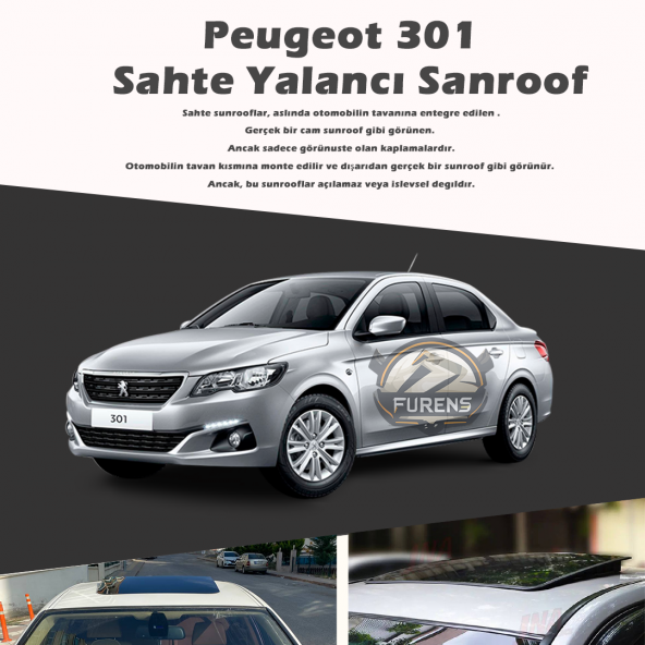 Peugeot 301 Parlak Siyah Yalancı Çakma Sahte Sunroof ürün görseli 1