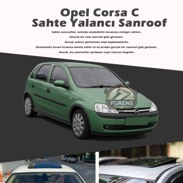 Opel Corsa C Parlak Siyah Yalancı Çakma Sahte Sunroof ürün görseli 1