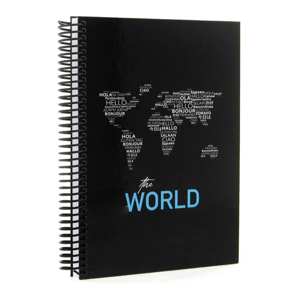 Mikro Sert Kapak Defter 17X24cm 120 Yp Çizgili Black World