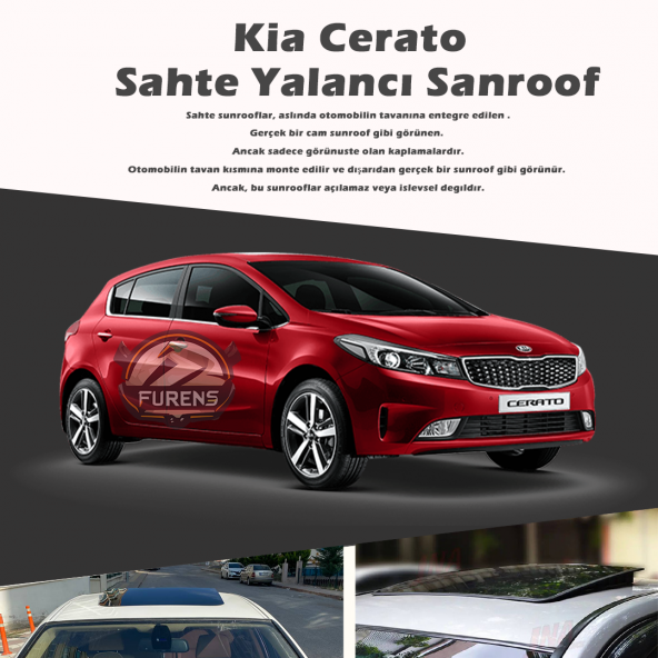 Kia Cerato Parlak Siyah Yalancı Çakma Sahte Sunroof ürün görseli 1