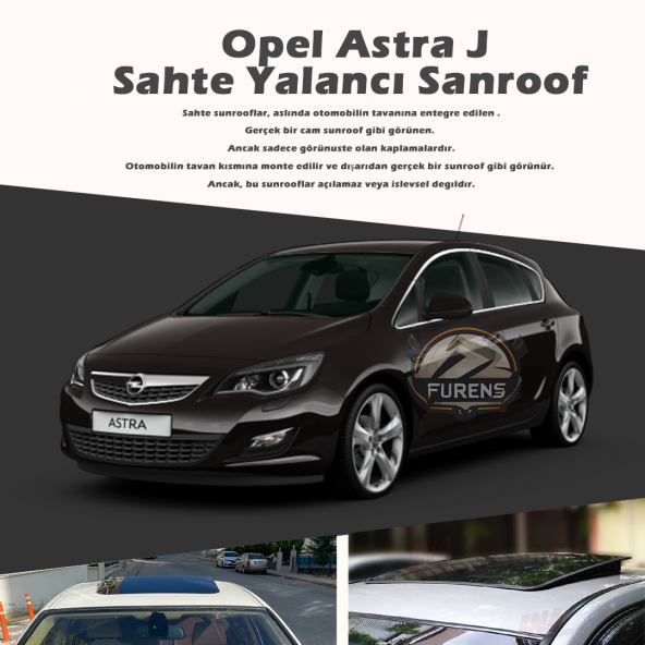 Opel Astra J Parlak Siyah Yalancı Çakma Sahte Sunroof ürün görseli 1