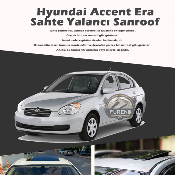 Hyundai Accent Era Parlak Siyah Yalancı Çakma Sahte Sunroof ürün görseli 1