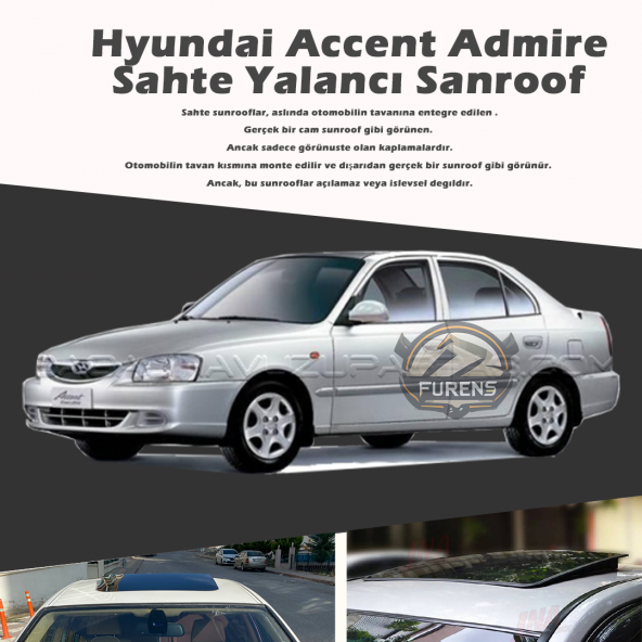 Hyunda Accent Admire Parlak Siyah Yalancı Çakma Sahte Sunroof ürün görseli 1
