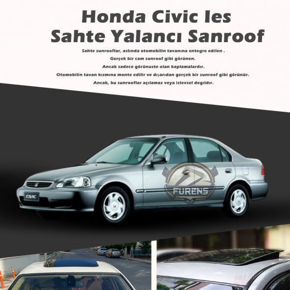 Honda İes Parlak Siyah Yalancı Çakma Sahte Sunroof ürün görseli 1
