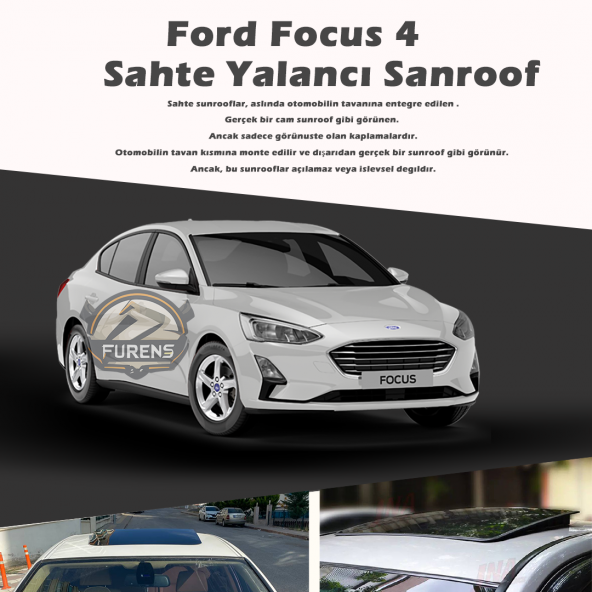 Ford Focus 4 Parlak Siyah Yalancı Çakma Sahte Sunroof ürün görseli 1