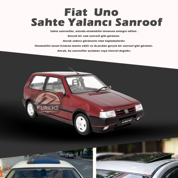 Fiat Uno Parlak Siyah Yalancı Çakma Sahte Sunroof ürün görseli 1
