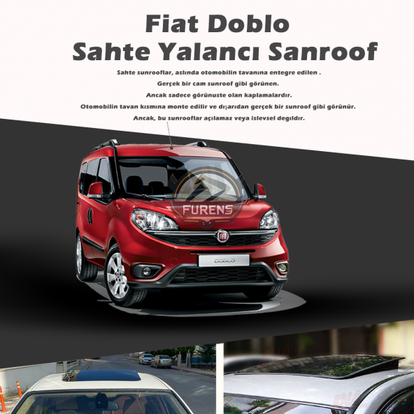 Fiat Doblo Parlak Siyah Yalancı Çakma Sahte Sunroof ürün görseli 1